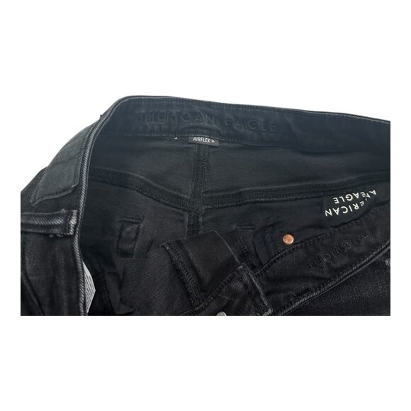 American Eagle AirFlex Ripped Skinny Jeans Black Wash Stretchy Size 31W x 32L - Picture 6 of 16